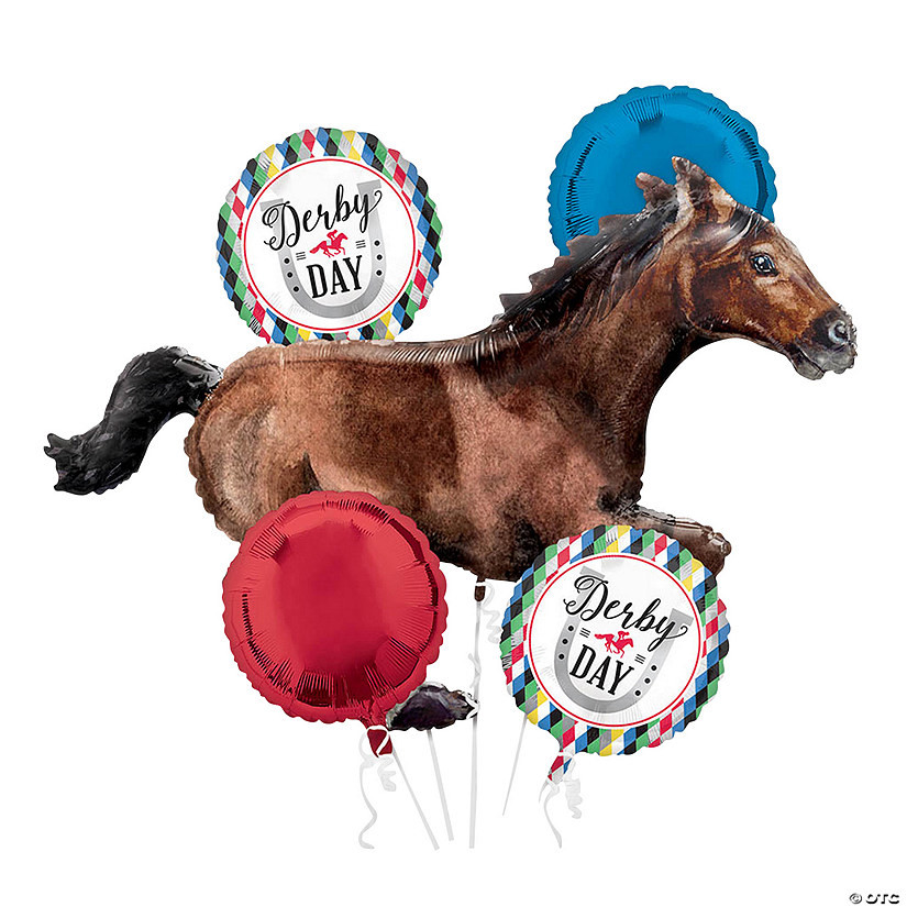 Derby Day Mylar Balloon Bouquet - 5 Pc. | Oriental Trading Company