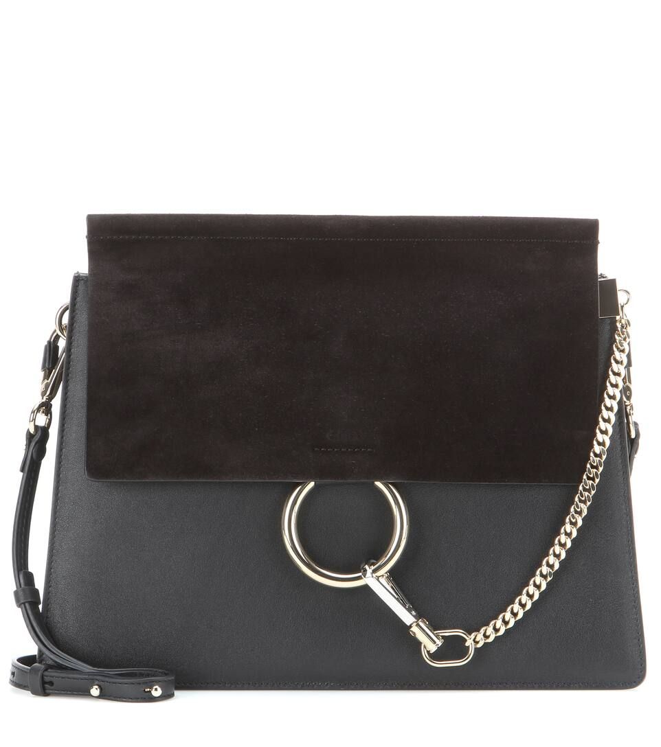 Faye leather and suede shoulder bag | Mytheresa (DACH)