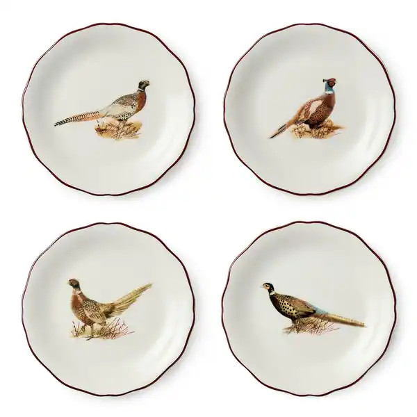 Certified International Pheasant Grove Set of 4 Canape Plates 6in - 6" W x 6" D x 0.75" H | Bed Bath & Beyond