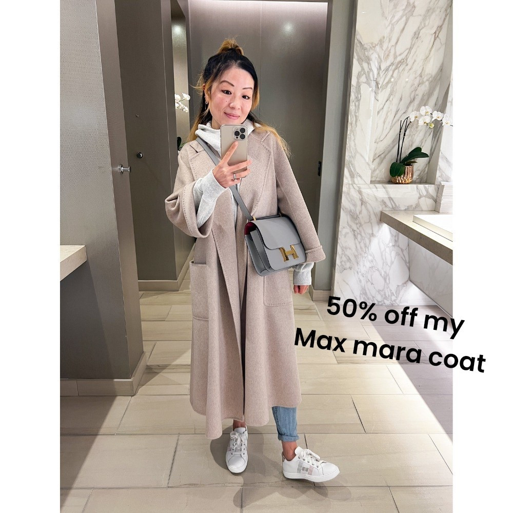 50% off my max mara coat Hermes Constance 

#LTKCyberWeek #LTKSaleAlert #LTKOver40