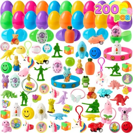 Joyfy 200 Packs Prefilled Easter Eggs with Assorted Toys,Easter Egg Bulk for Kids,Easter Eggs Hunt Events,Basket Stuffers Fillers,Classroom Prize Supplies | Walmart (US)