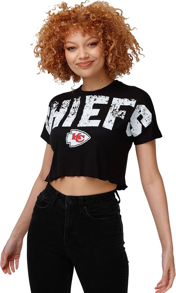 FOCO Women's NFL Team Logo Ladies Fashion Crop Top Shirt | Amazon (US)