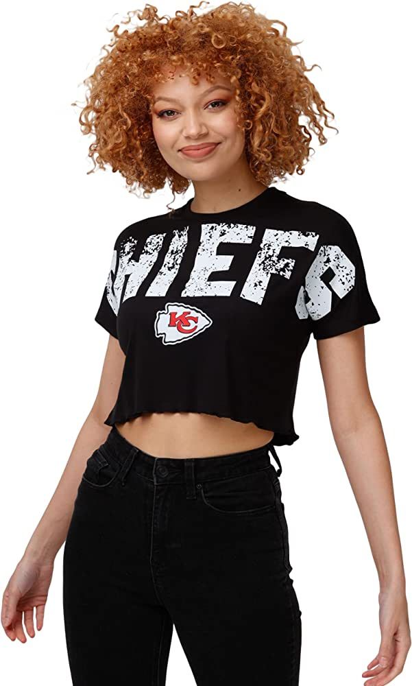 FOCO Women's NFL Team Logo Ladies Fashion Crop Top Shirt | Amazon (US)