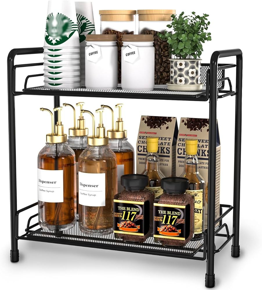 Coffee Stand Station Organizer for Countertop,Coffee Bar Organizer Accessories Shelves for Kitche... | Amazon (US)