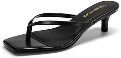 DREAM PAIRS Kitten Heels for Women Flip Flop Low Heels Square Open Toe Sandals Thong 1.96 Inch He... | Amazon (US)