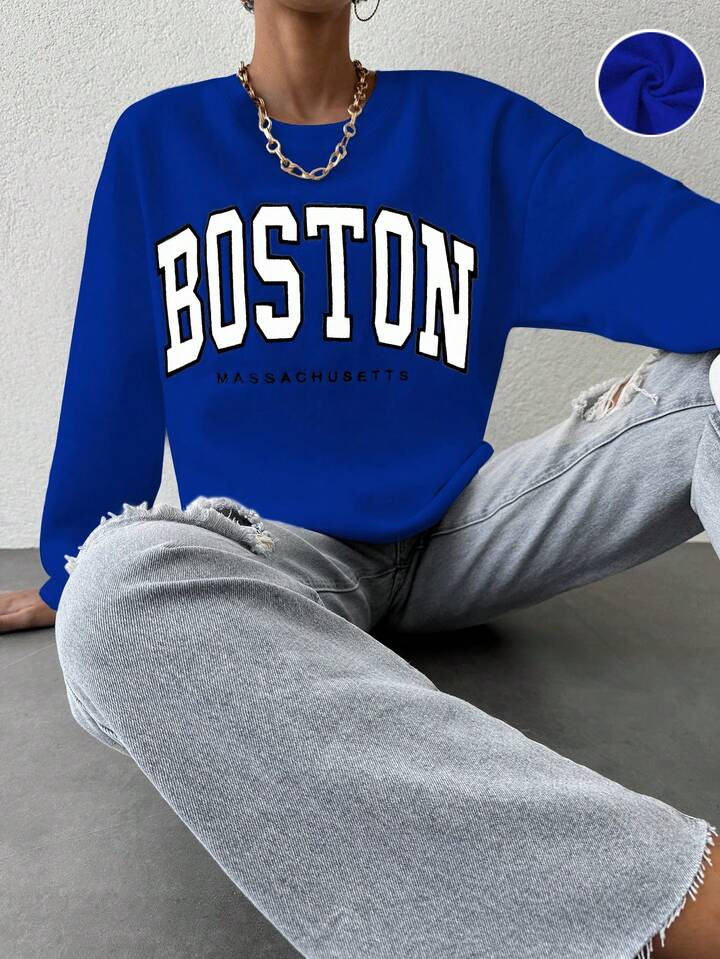 Cottnline Grafische lettersprint Oversized Sweatshirts | SHEIN  Nederland | SHEIN