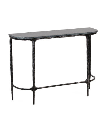 Marble Top Hammered Iron Console Table | TJ Maxx