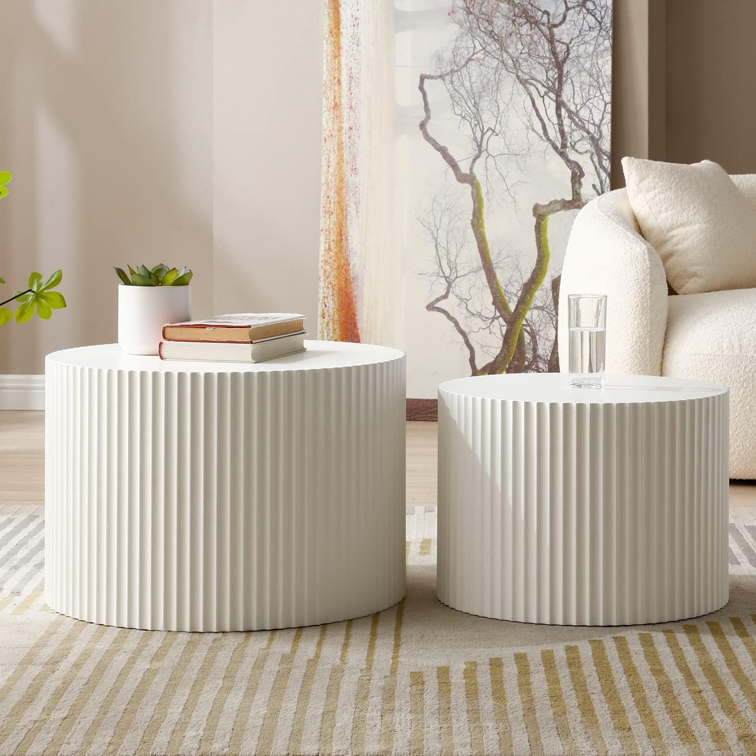 Round Coffee Table Set of 2 Nesting Coffee Table Modern for Living Room 

 #LTKU #LTKHome #LTKFamily