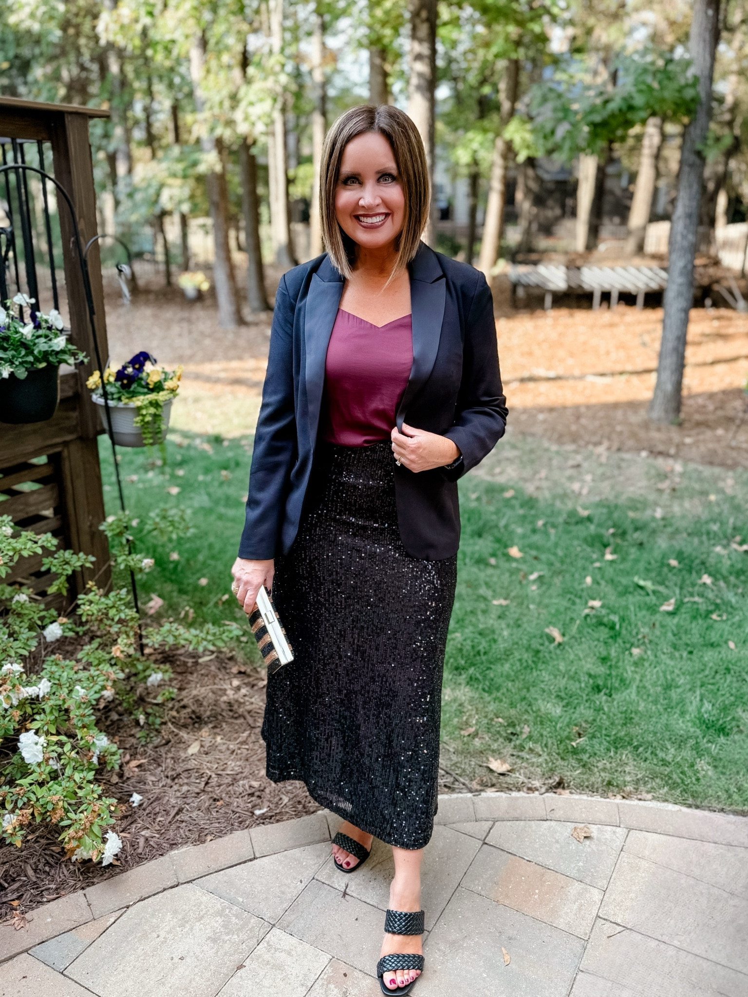 Old navy tuxedo blazer / true to size - small
Sequin skirt - true to size (medium)



#LTKOver40 #LTKHoliday #LTKSeasonal