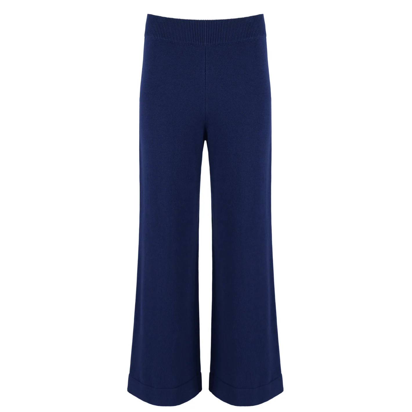 women's navy wide leg knit pant | Minnow