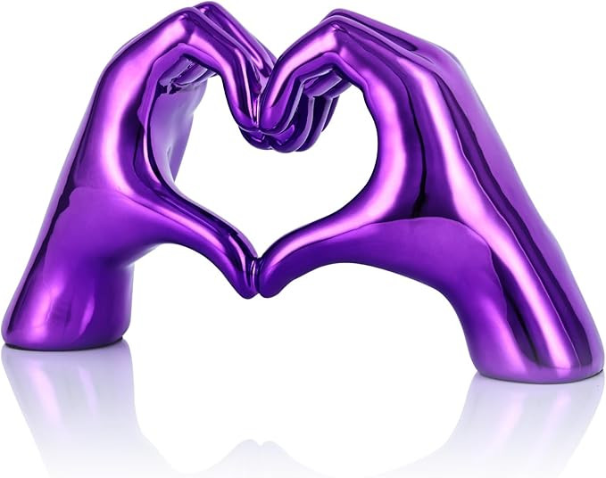 Purple Heart Hands Decor for Living Room Bedroom Bookshelf Coffe Table, Love Centerpieces Aesthet... | Amazon (US)