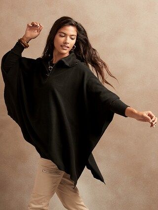 Zip-Front Knit Poncho | Banana Republic Factory