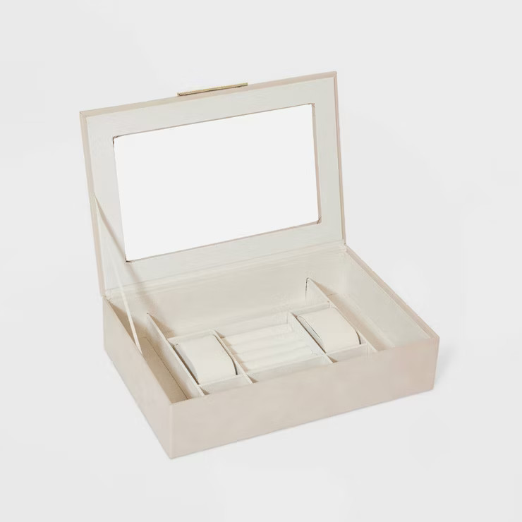 Faux Leather Jewelry Organizer - A New Day™ Light Gray | Target