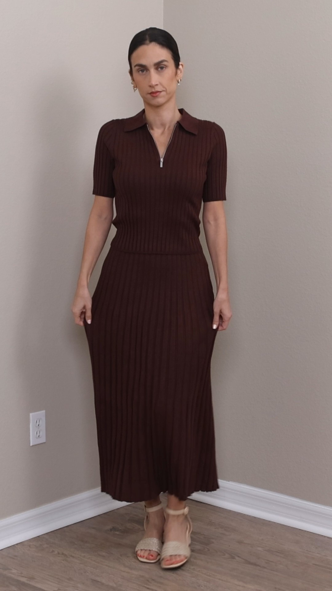 Brown for fall 😍

Outfit 1: XS in both top & skirt, size down if in between 
Outfit 2: top size S, boxer shorts size S (they run a little small, size up if in between) 
Outfit 3: small in skirt, XS in tank and cardigan (but I should have got my normal size S in both) 
Outfit 4: dress size S 
THE BAG IS SO CUTE!
Outfit 5: dress size XS, runs slightly big 

#LTKSeasonal #LTKFallSale #LTKFindsUnder50