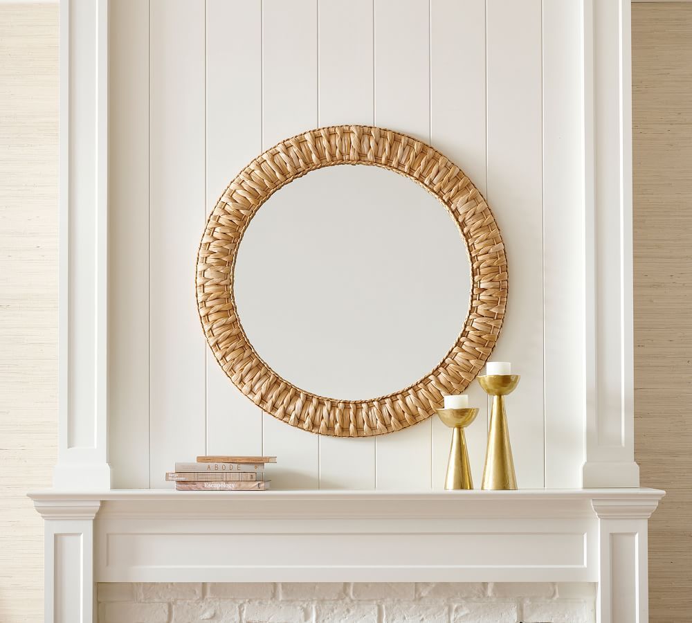 Mallorca Handcrafted Woven Seagrass Round Wall Mirror - 40" | Pottery Barn (US)