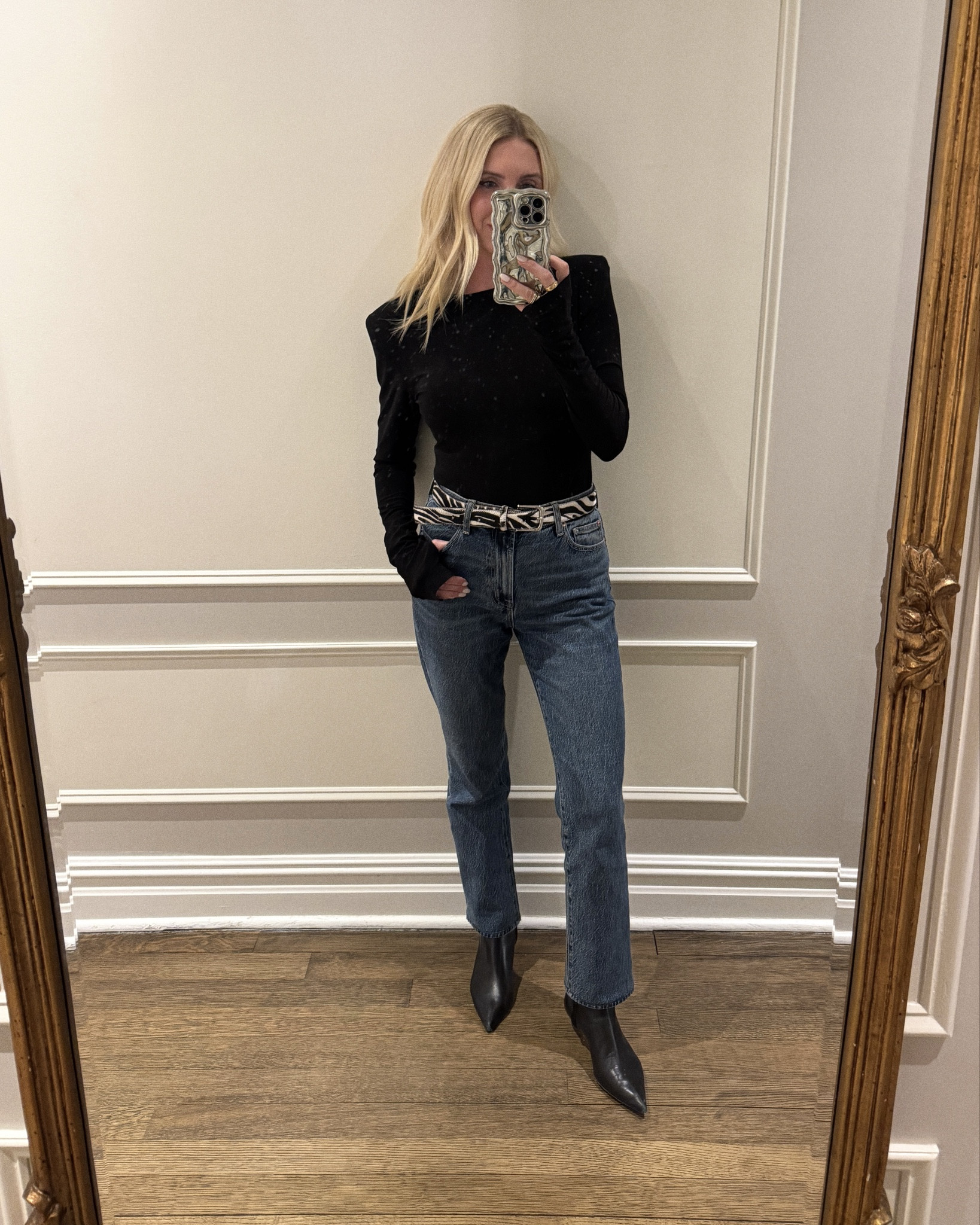 The best jeans & shoulder pad top are on sale with code SPRING20

#LTKSaleAlert