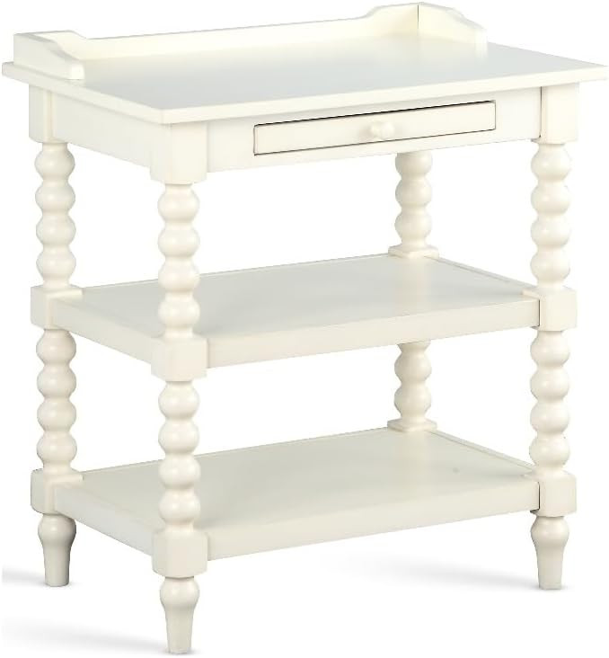 Comfort Pointe Averly Antique White Wood Turned Leg Storage Nightstand | Amazon (US)