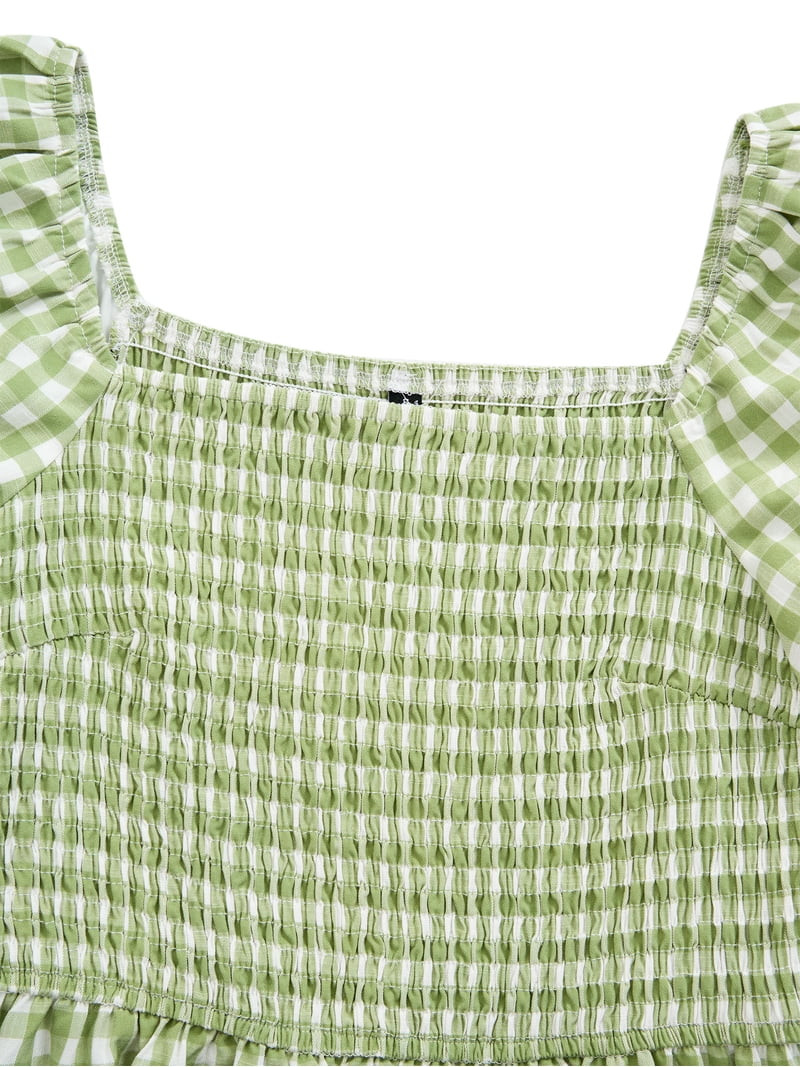 Women\u2019s Pretty Garden SHORT SLEEVE MINI CAP DRESS - PUFF SLEEVE DRESS | Walmart (US)