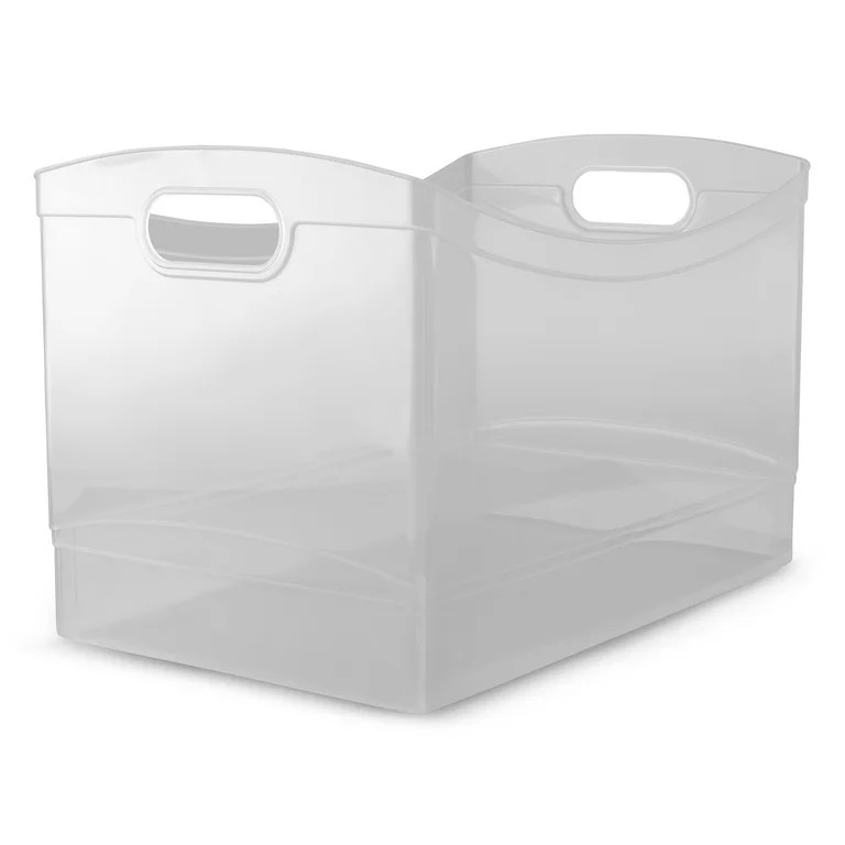 Mainstays Plastic Utility Storage Organizer Bin, Clear, 15" x 10" x 9.5" | Walmart (US)