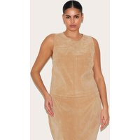 Plus Stone Faux Suede Shift Top | PrettyLittleThing US