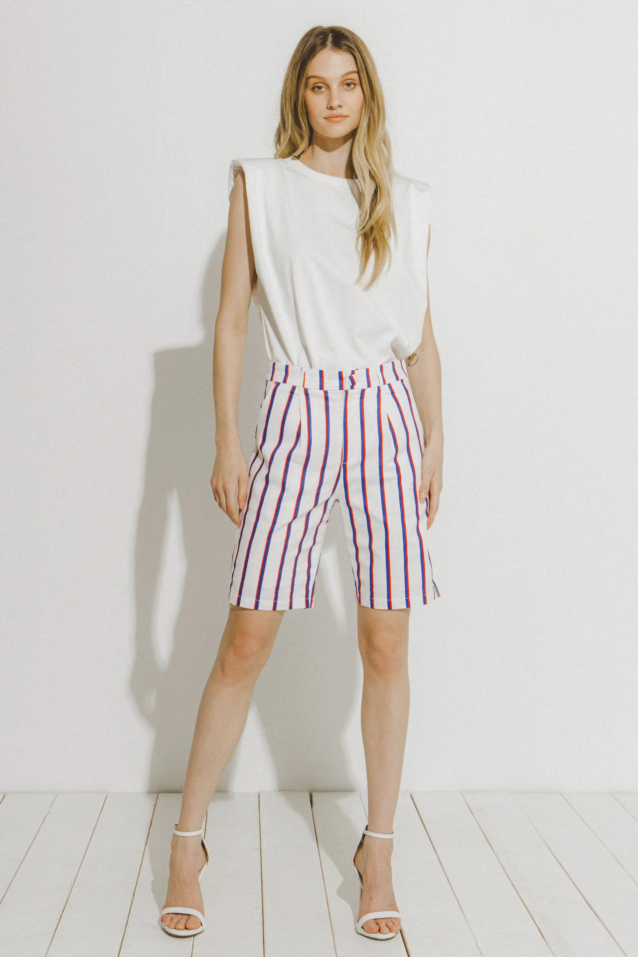 Striped Bermuda Pants | English Factory