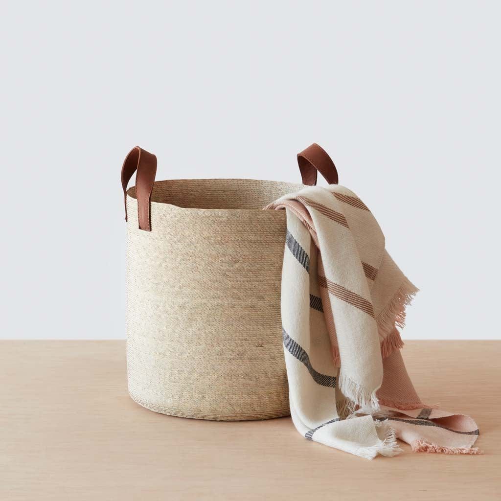 Woven Floor Baskets in Natural | Handcrafted with Palm Leaves   – The Citizenry | The Citizenry