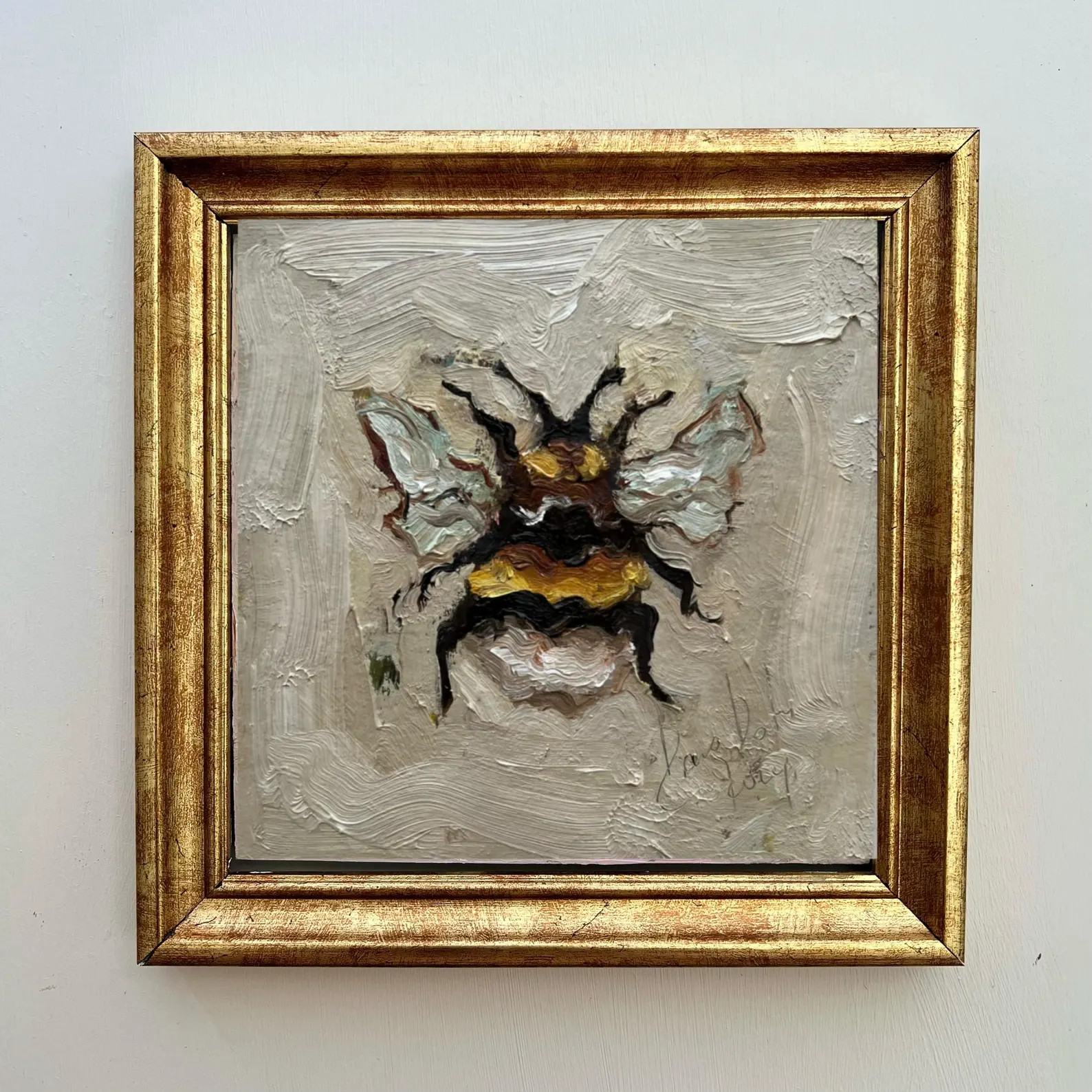 Bumblebee Oil Painting Bee Painting Original Semi Abstract Artwork Impressionist Artwork Bee Oil ... | Etsy (US)