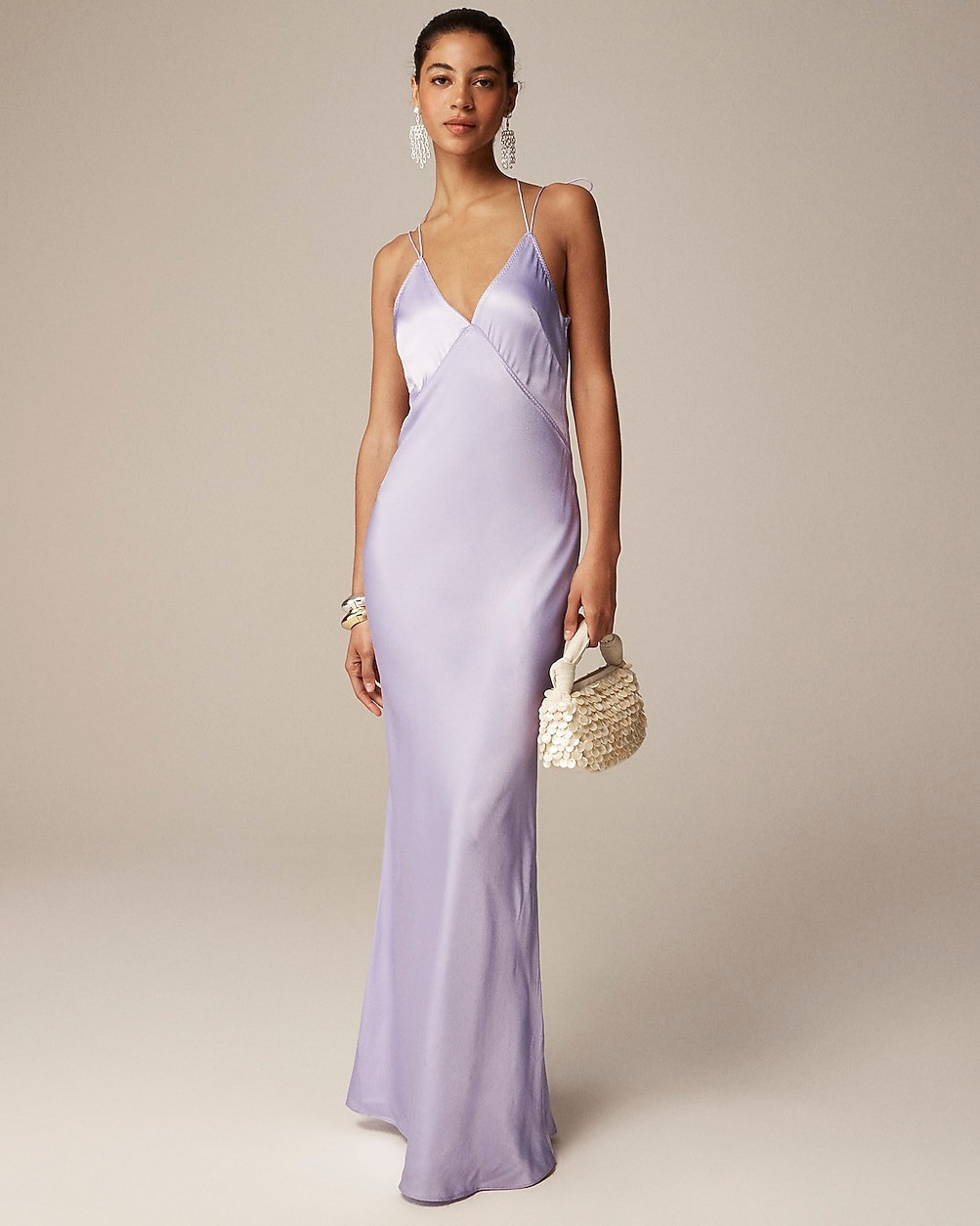 Anna October© X J.Crew V-neck slip dress in luster crepe | J. Crew US