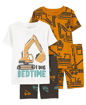 Toddler Boys Snug Fit Cotton Pajama, 4 Piece Set | Macy's