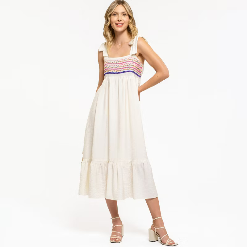 August Sky Women's Sleeveless Geometric Tiered Maxi Dress | Target