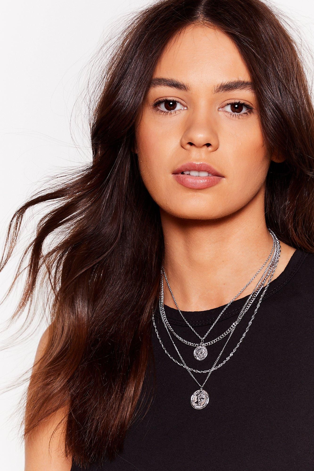 Layered Chain Necklace with Coin Pendant | NastyGal (US & CA)