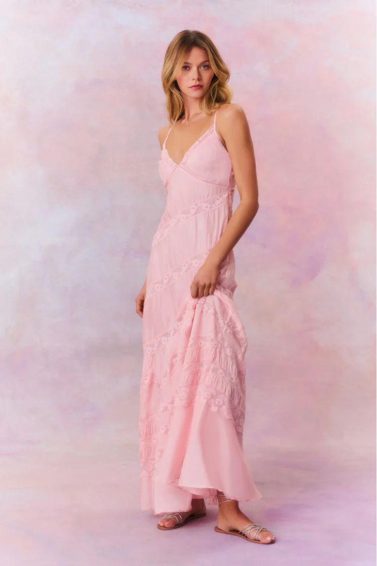 Idalia Habotai Silk Maxi Dress | LoveShackFancy