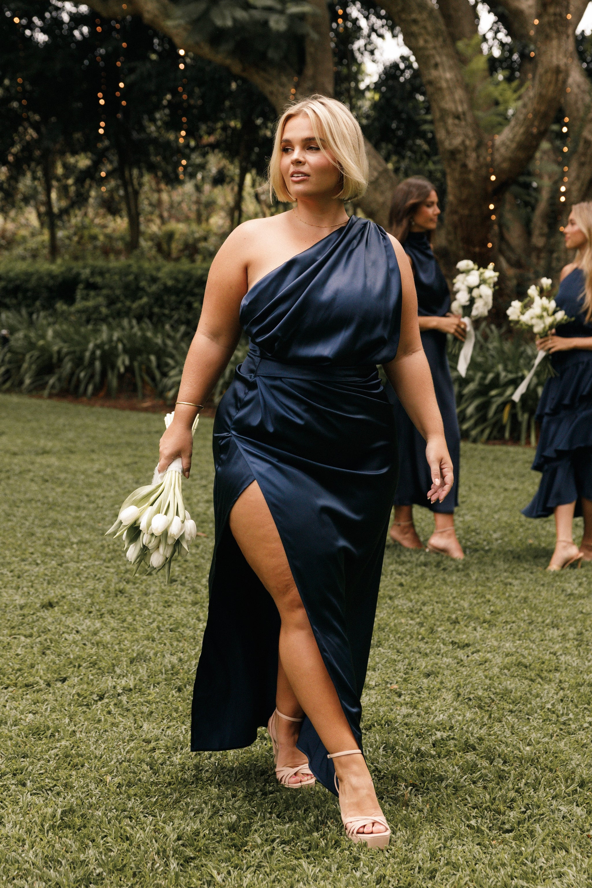 Nadia One Shoulder Maxi Dress - Navy | Petal & Pup (US)