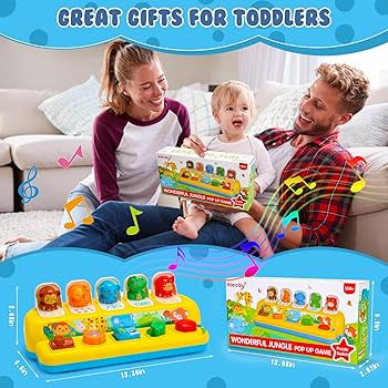 Interactive Pop up Animal Toys with Music & Light, Montessori Cause and Effect Toys for 1 Year Ol... | Amazon (US)