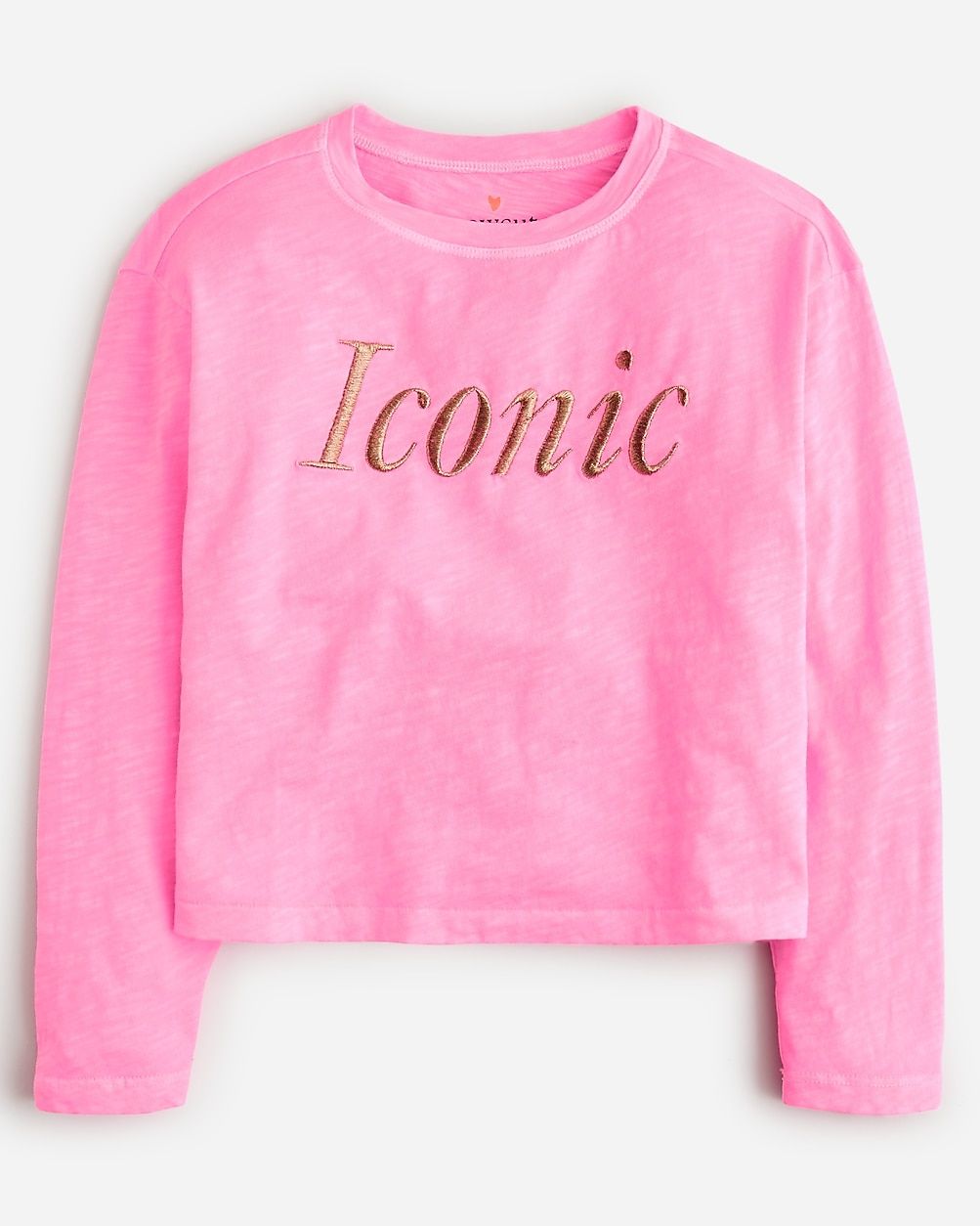 Girls' cropped "iconic" graphic T-shirt with embroidery | J.Crew US