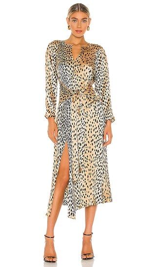 Long Sleeve Leopard Tie Dress | Revolve Clothing (Global)