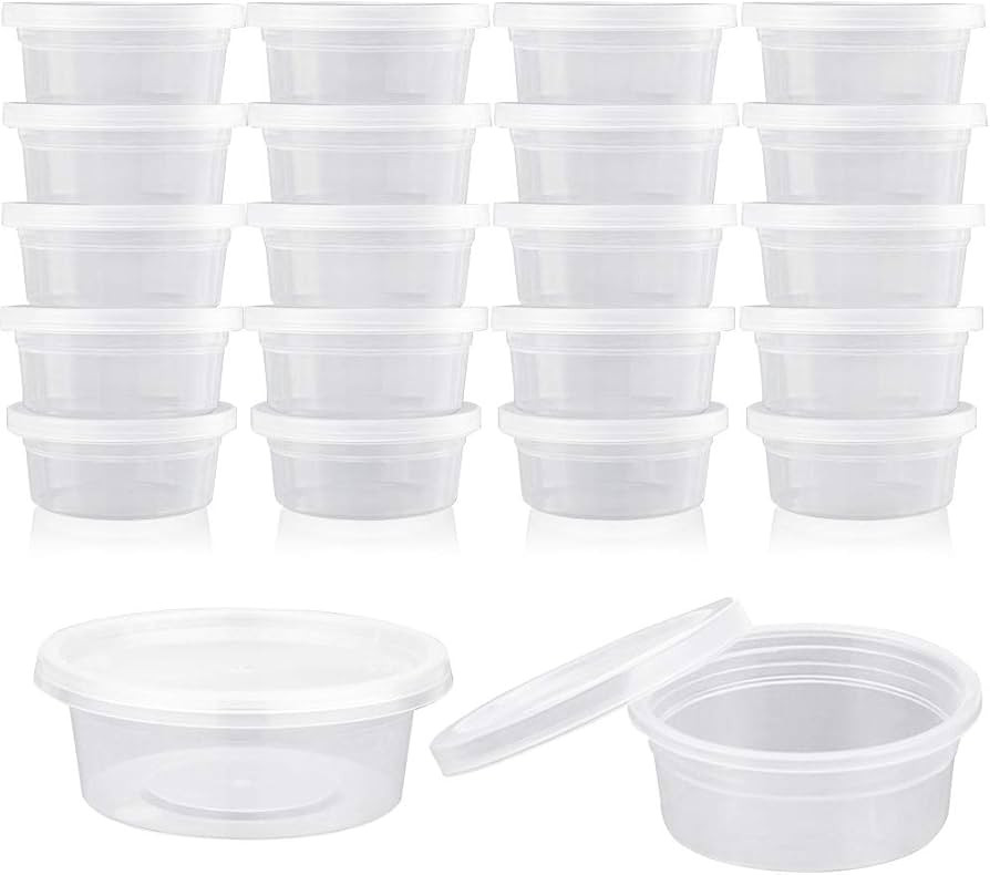 Augshy 40 Pack Small Slime Containers With Lids, Hawaiian Shaved Ice Mold Jello Shot Cups Condime... | Amazon (US)