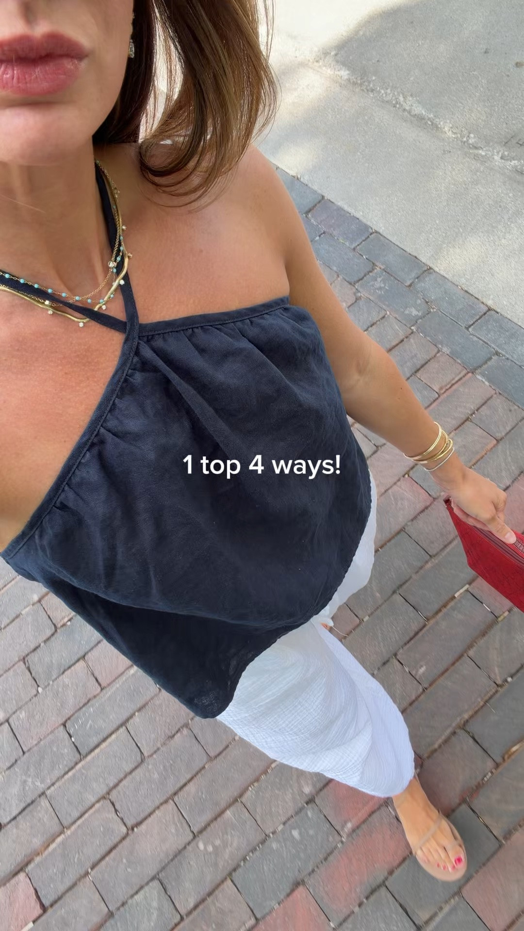 1 top 4 ways! @Aritzia  sizes below:

Halter top: XS
Lodge pants: XS short
Jewel skort: 0
Balloon pants: XS
Linen shorts: XS

#aritziapartner