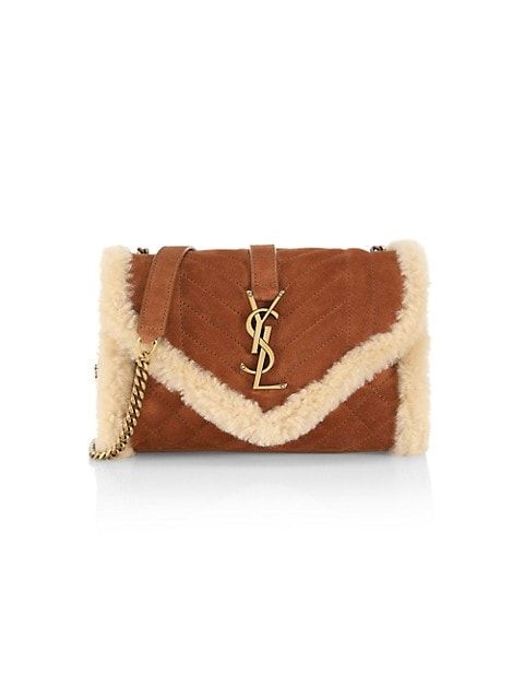 Saint Laurent Small Envelope Shearling Chain Shoulder Bag | Saks Fifth Avenue