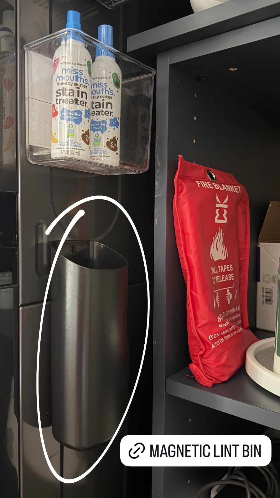 magnetic lint bin