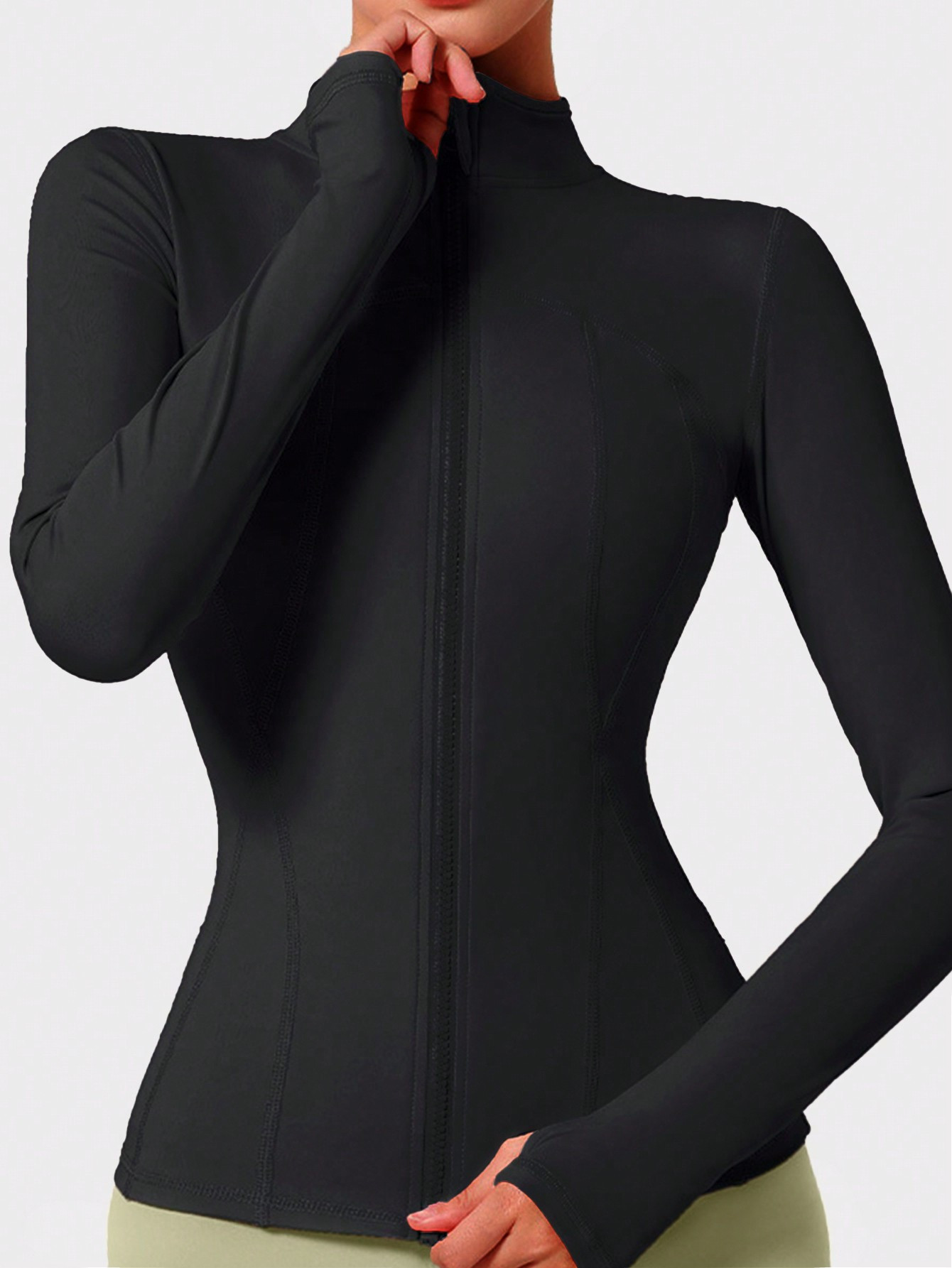 VUTRU Women's Slim Fit Sports Jacket With Thumb Holes | SHEIN