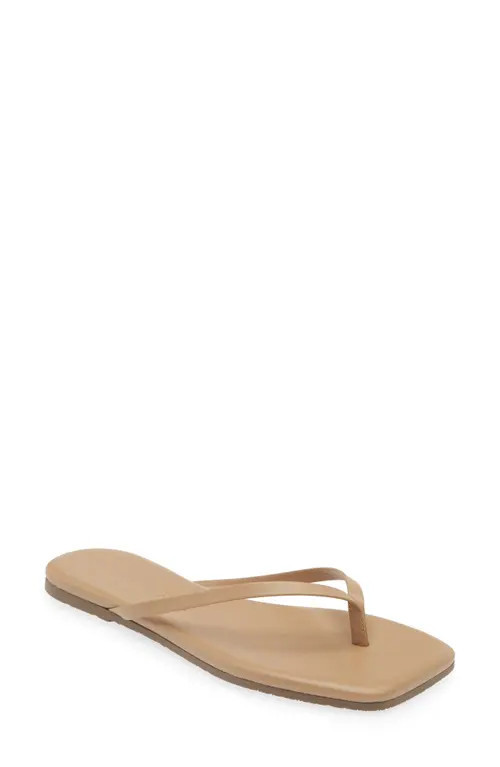 TKEES Lily Square Toe Flip Flop in Cocobutter at Nordstrom, Size 8 | Nordstrom