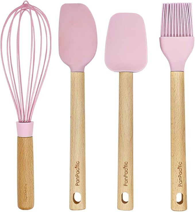 12" Silicone Spatula Set for Nonstick Cookware, Panpacific Silicone Spatulas Heat Resistant with Sil | Amazon (US)