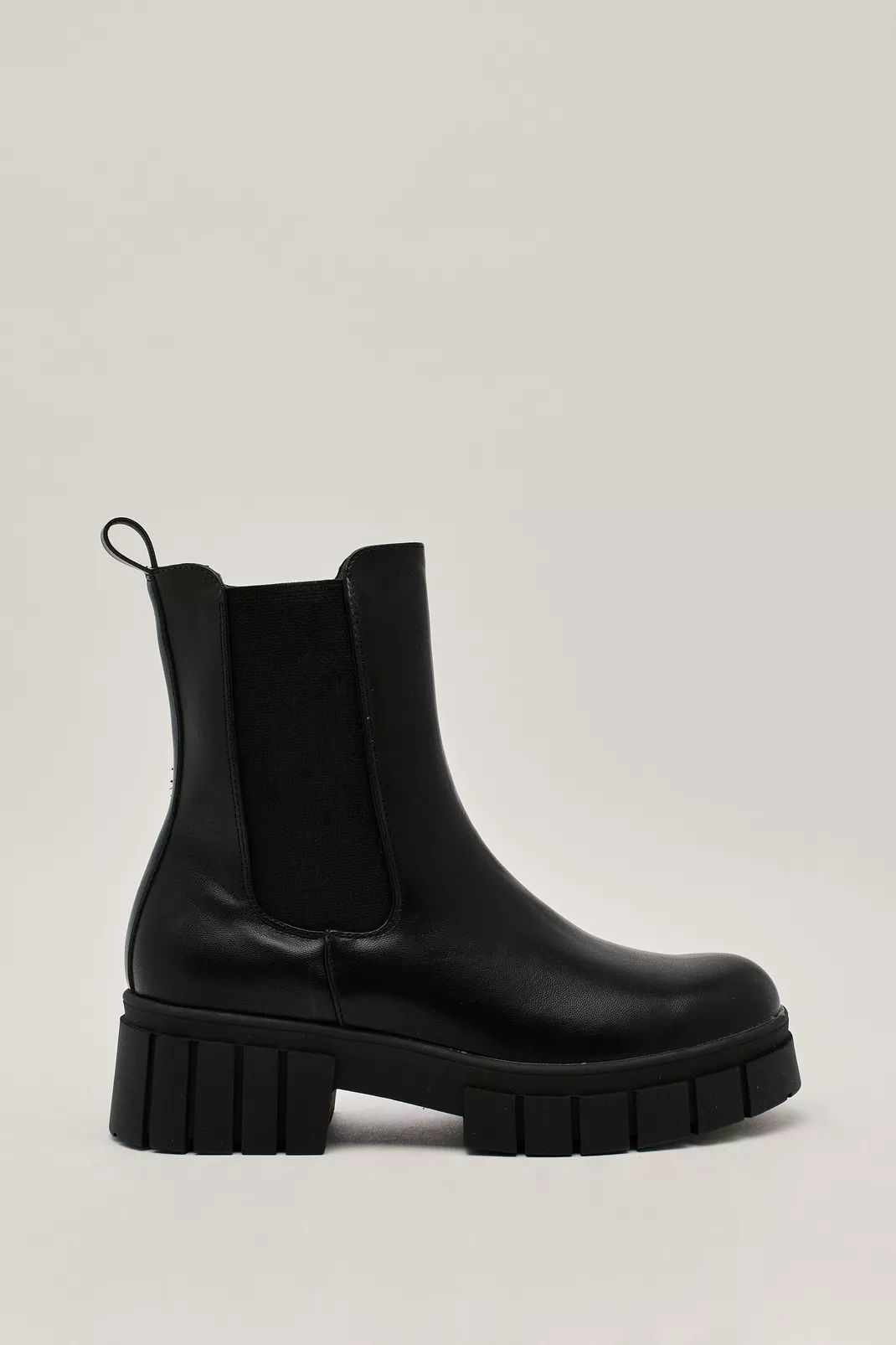 Faux Leather Heeled Chunky Sole Boots | NastyGal (UK, IE)