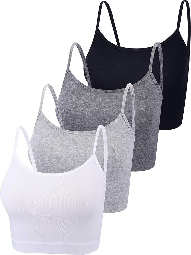 Boao 4 Pack Women's Cropped Tank Tops, Cotton Spaghetti Strap Crop Top Basic Sports Crop Cami Hal... | Amazon (US)