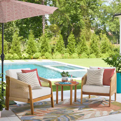 Origin 21 Pinecrest 3-Piece Patio Conversation Set with Cream Cushions | Lowe's