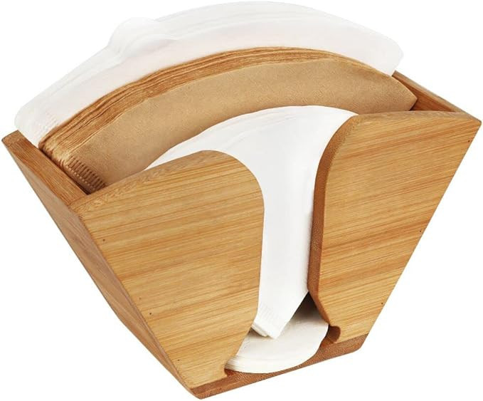 Unibene Bamboo Coffee Filter Holder, Coffee Paper Storage Container Dispenser Rack Shelf for Aero... | Amazon (US)