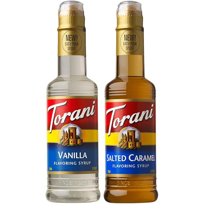 Torani Syrups, Salted Caramel and Vanilla Syrup Variety 2-Pack, Coffee Syrups for Drinks, 12.7 Fl... | Amazon (US)