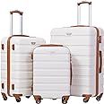 Coolife Luggage 3 Piece Set Suitcase Spinner Hardshell Lightweight TSA Lock | Amazon (US)