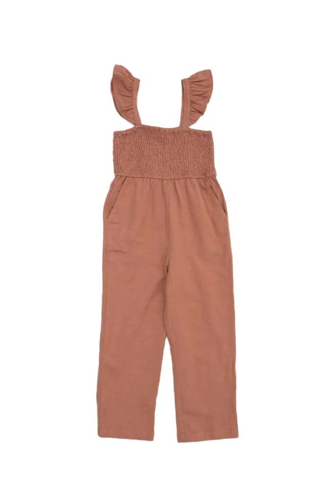 Perfectly Poised Terracotta Girls Jumpsuit | Pink Lily